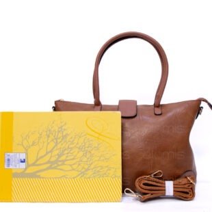 Alternative view of Sac à main / Cartable " Aurora " à triple compartiments - Marron