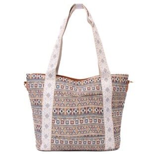 Sac à main " Aurora " en tissus avec motifs - Nuances de beige