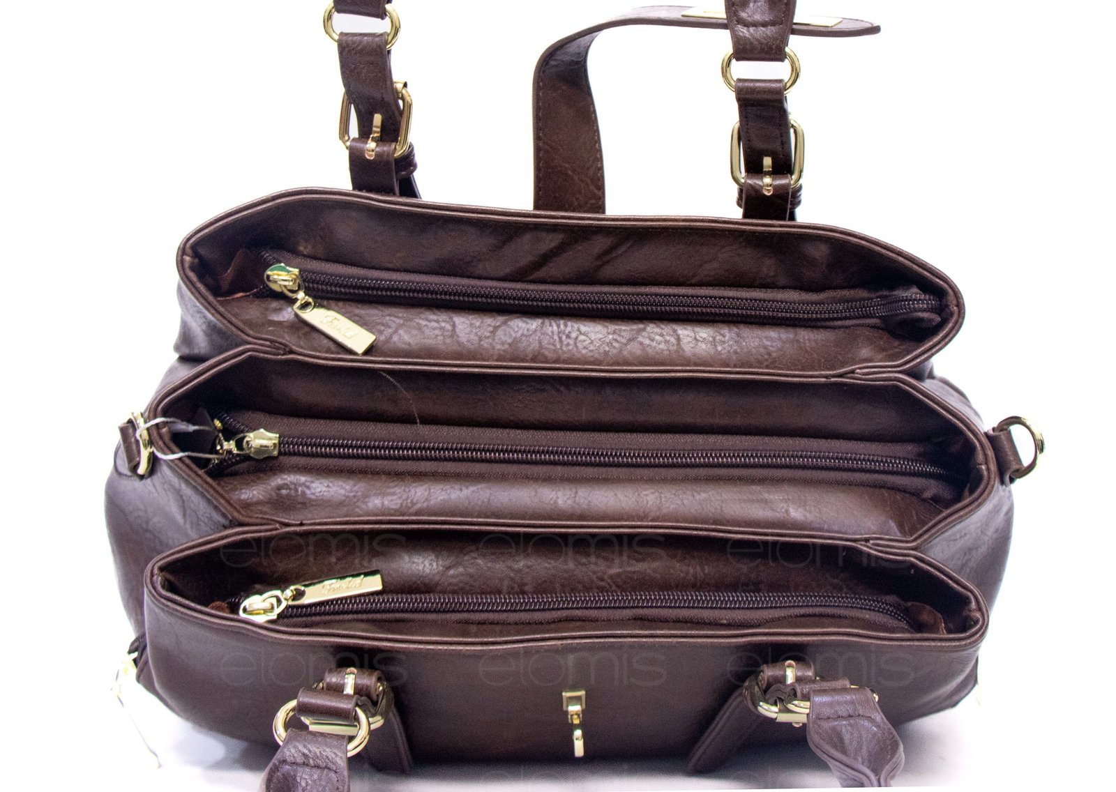 Sac à main " Andi Bag " à triple compartiments - Marron chocolat – Image 7