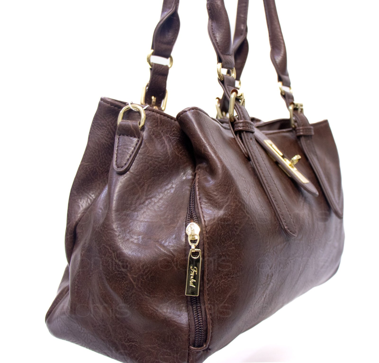 Sac à main " Andi Bag " à triple compartiments - Marron chocolat – Image 4