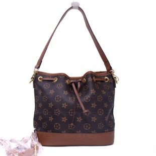 Petit sac bourse " Andi Sac " imprimé - Marron foncé finitions marron