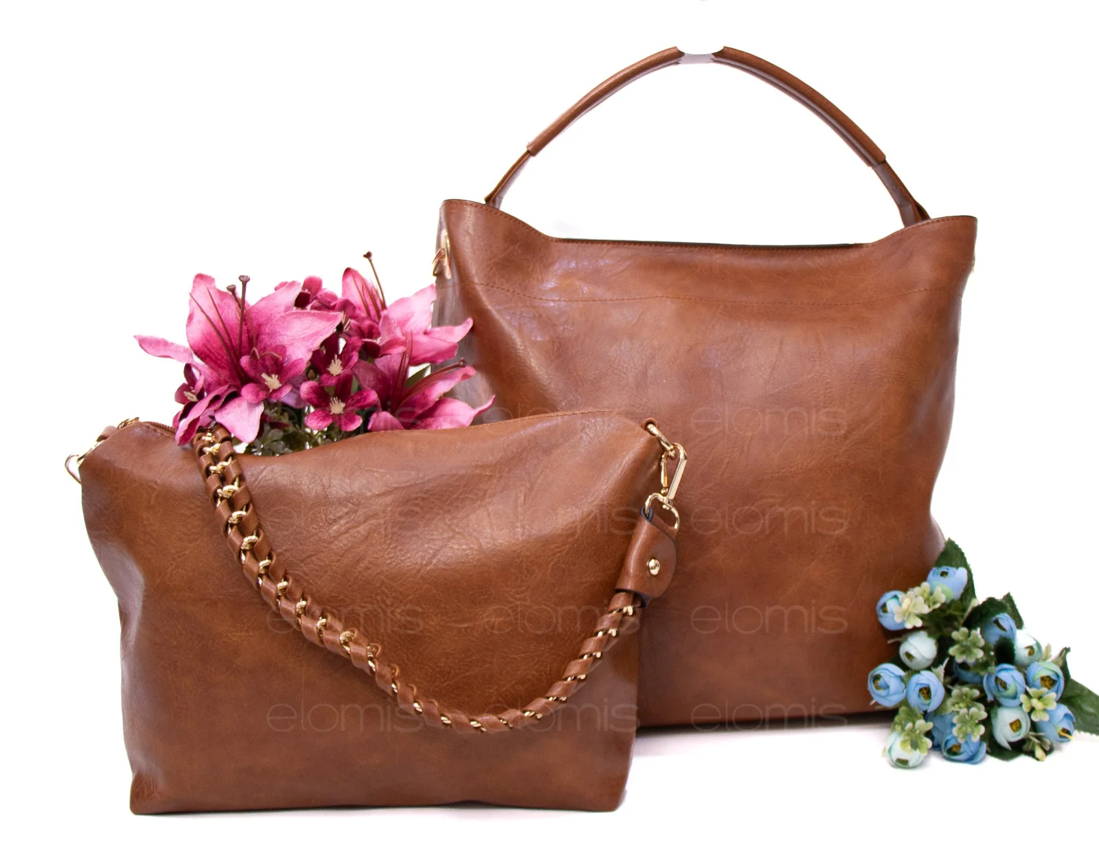 Grand sac à main + sac bandoulière avec deux anses interchangeables – Image 1