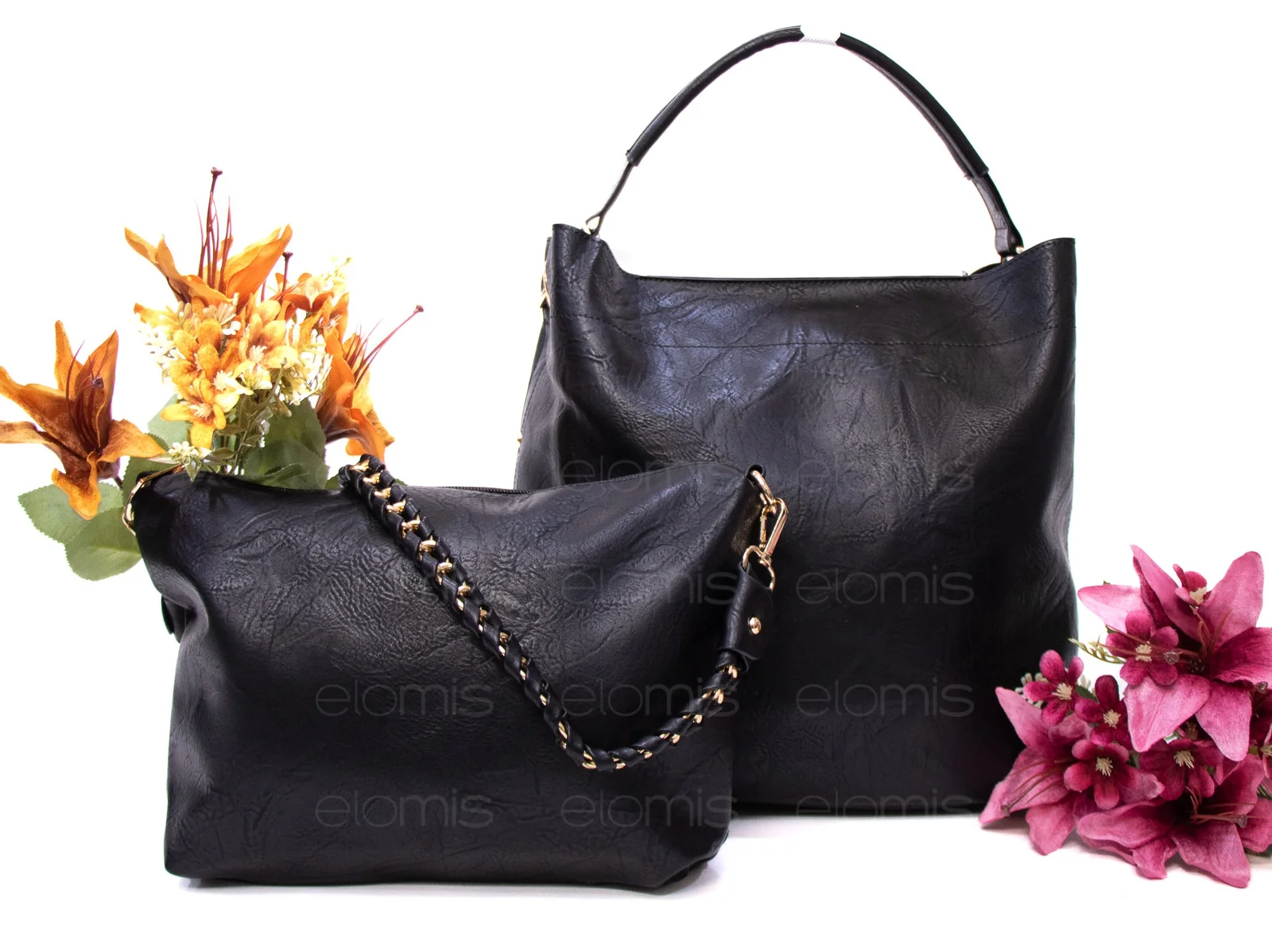 Grand sac à main + sac bandoulière avec deux anses interchangeables – Image 4