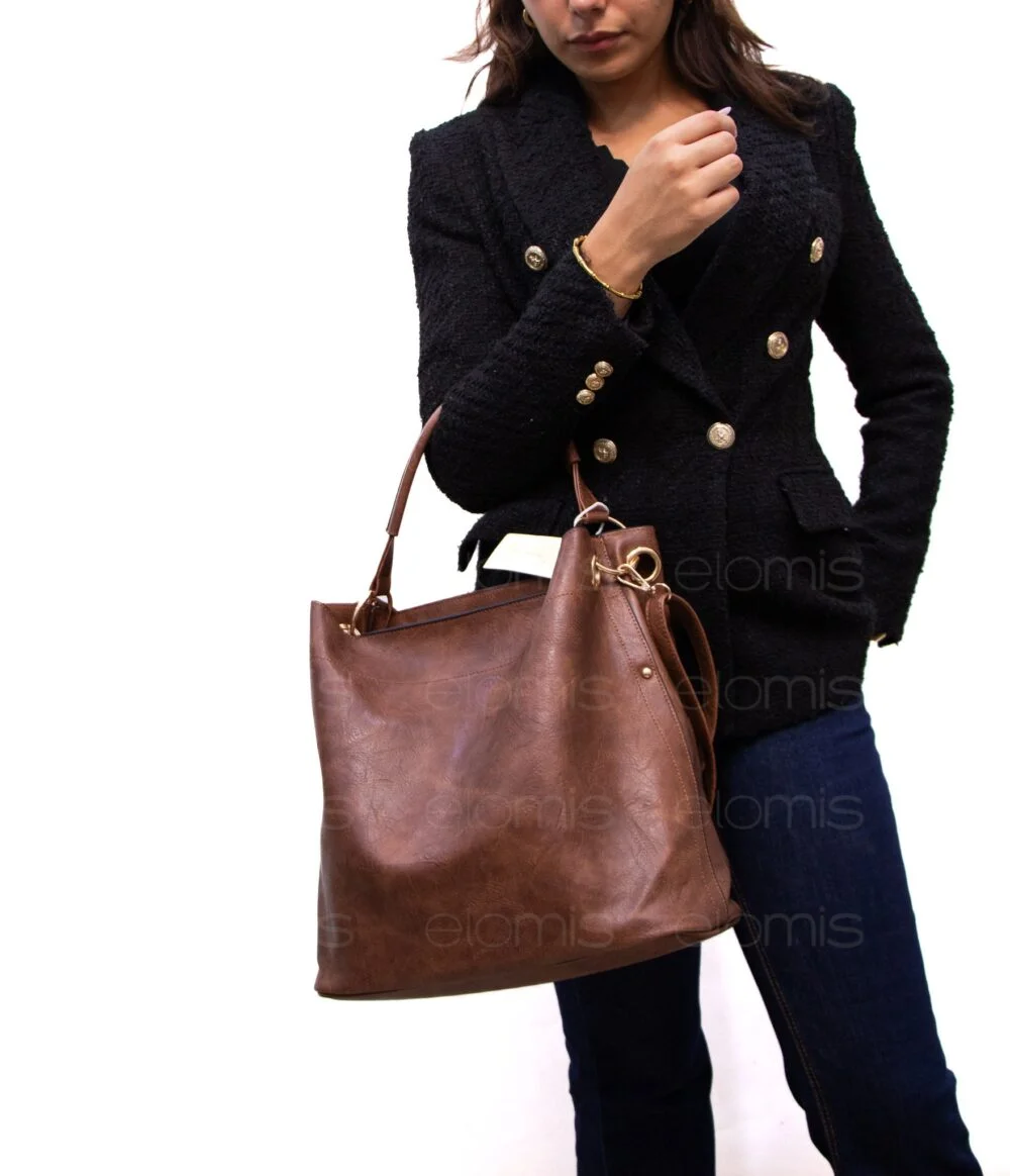 Grand sac à main + sac bandoulière avec deux anses interchangeables – Image 2