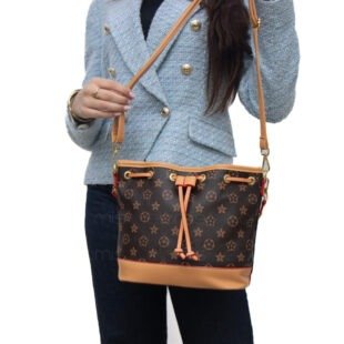 Alternative view of Petit sac bourse " Andi Sac " imprimé - Marron foncé finitions taupe