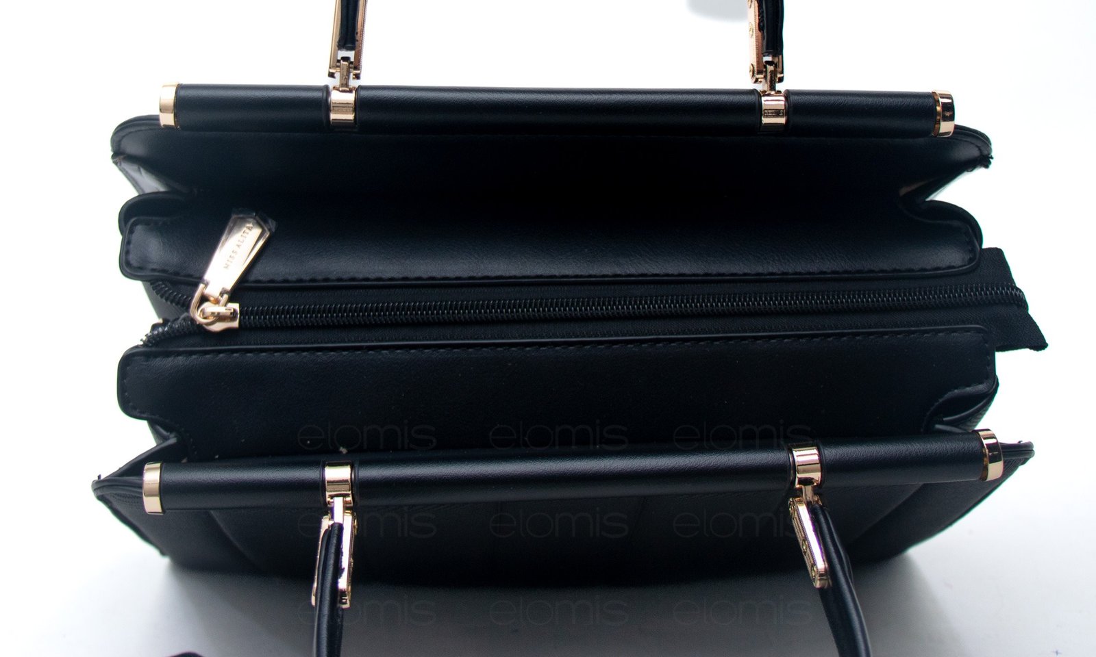 Sac à main " Miss Alita " à poignée rigide - Noir – Image 10