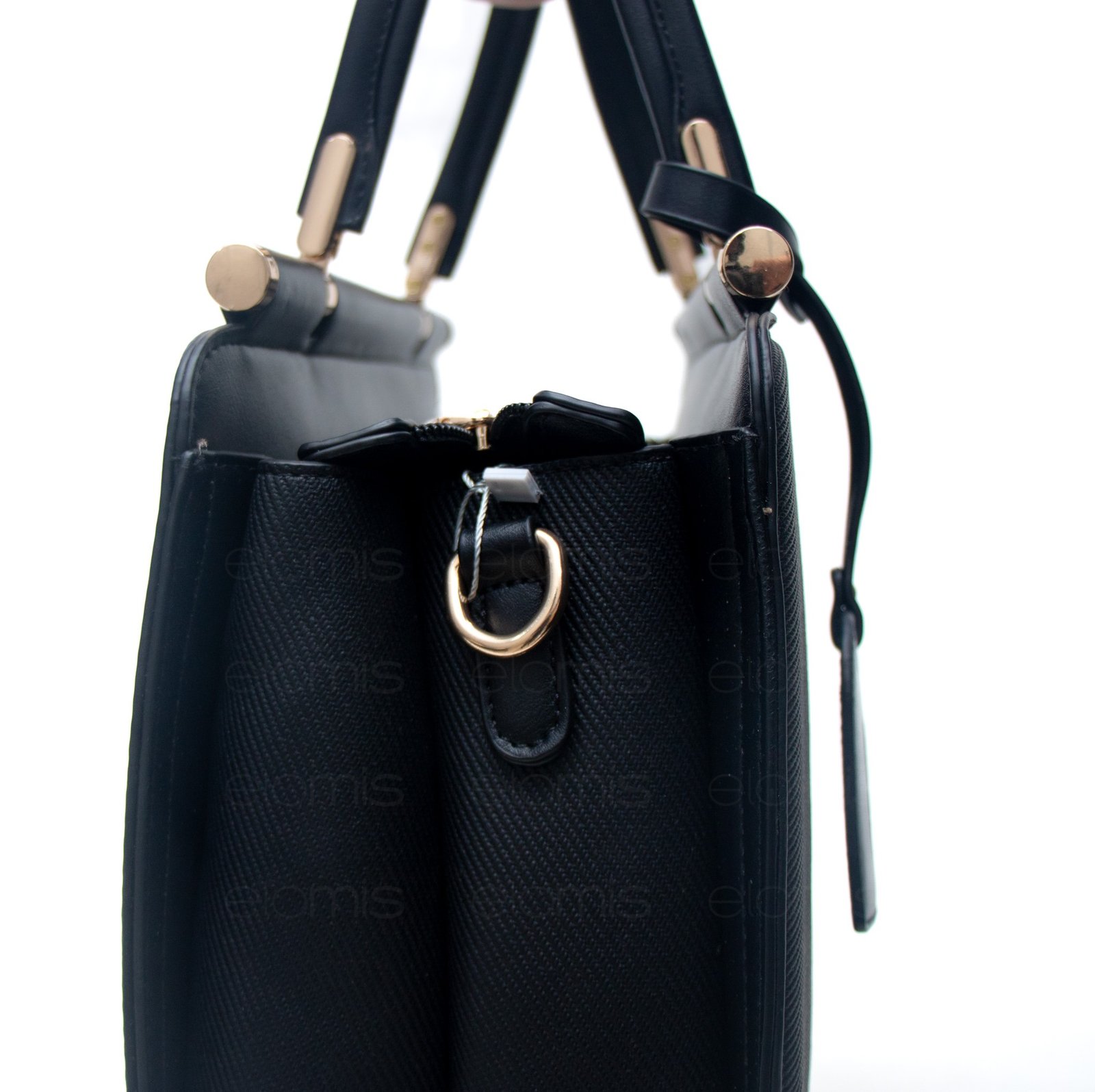 Sac à main " Miss Alita " à poignée rigide - Noir – Image 7