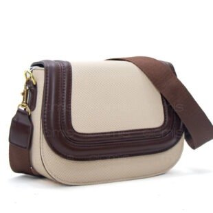 Sac bandoulière Glam - Beige / Marron foncé