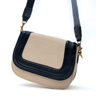 Alternative view of Sac bandoulière Glam - Beige / Noir