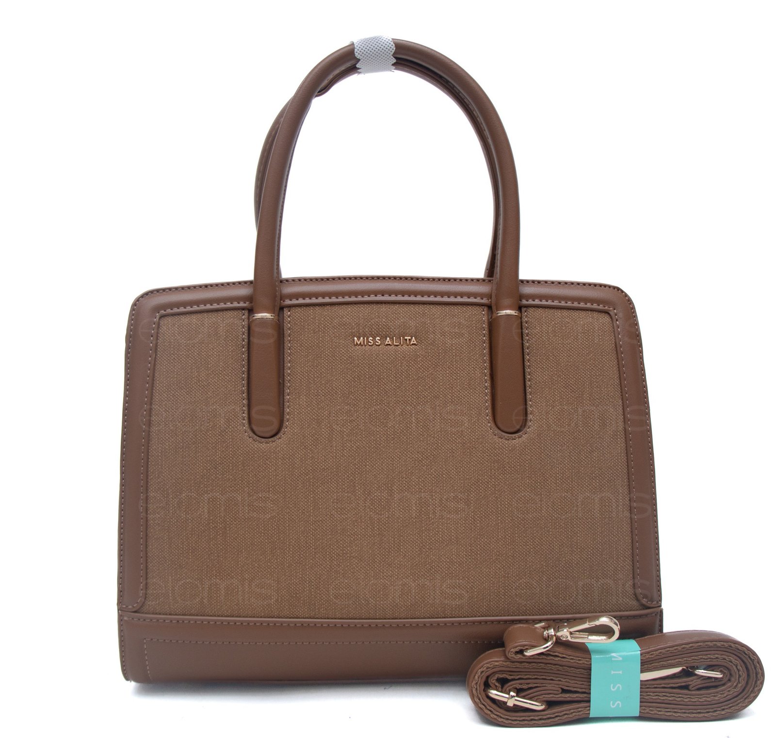 Sac à main " Miss Alita " à triple compartiments - Marron – Image 2