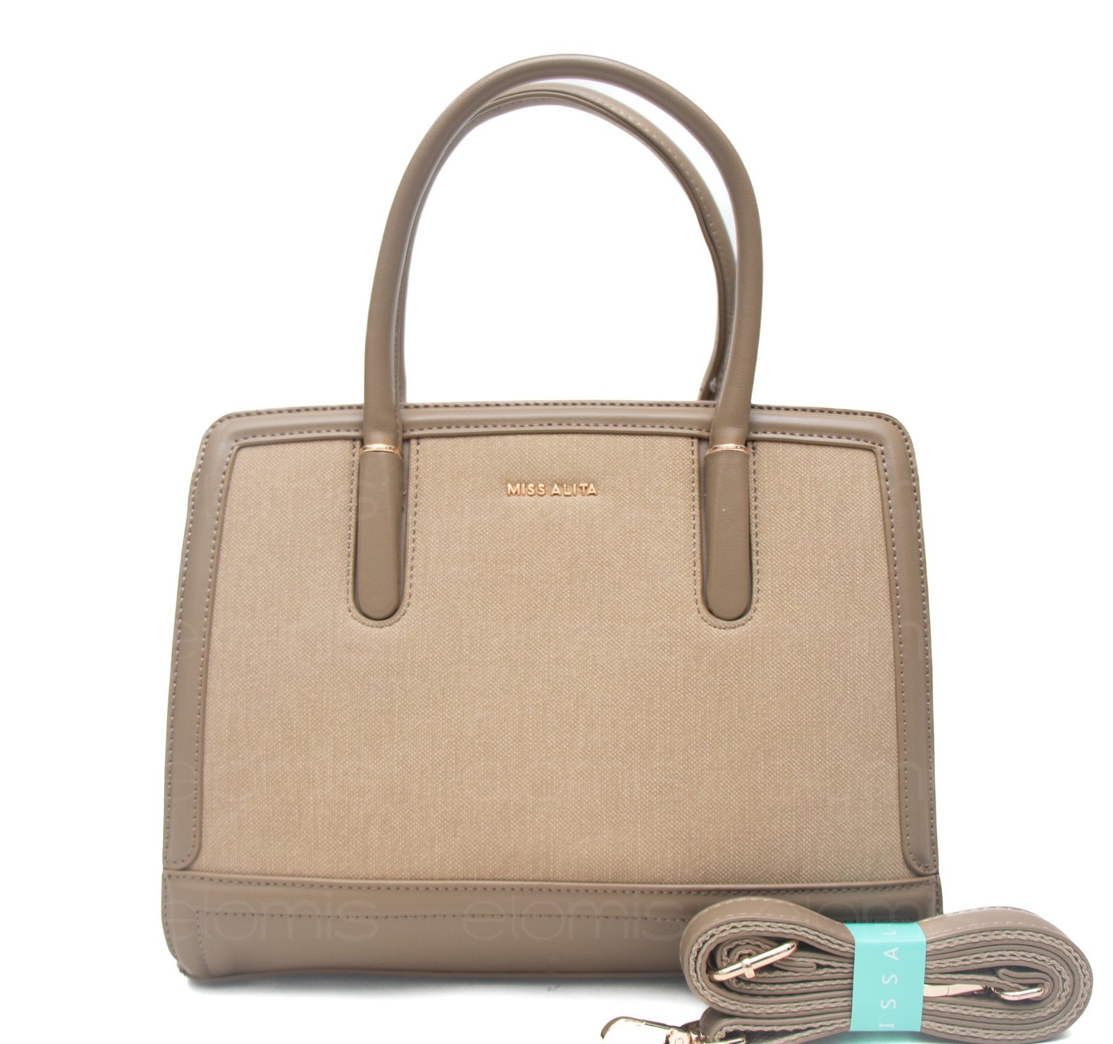 Sac à main " Miss Alita " à triple compartiments - Taupe – Image 7