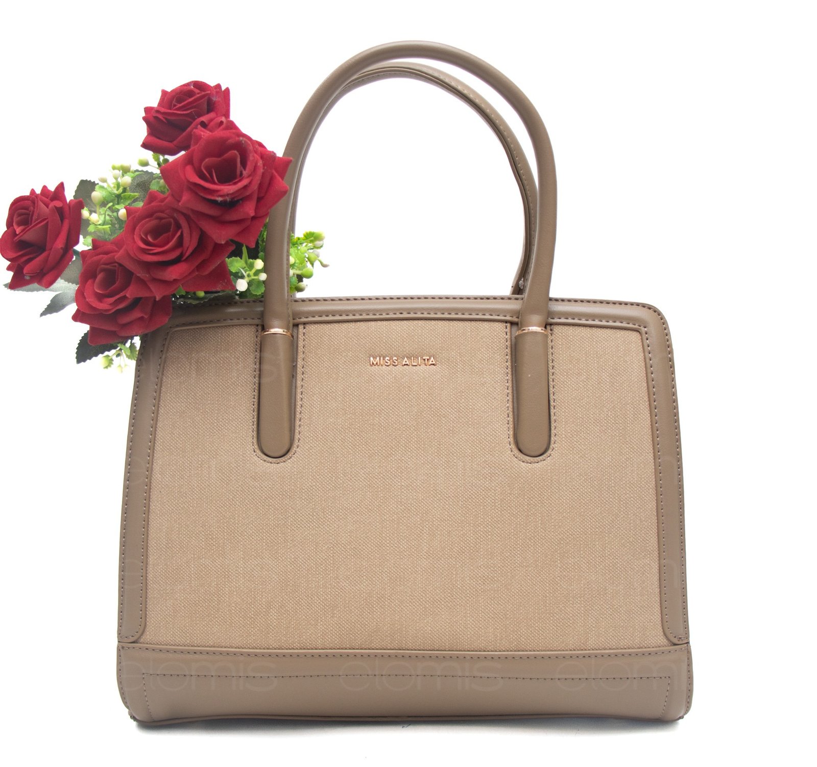 Sac à main " Miss Alita " à triple compartiments - Taupe