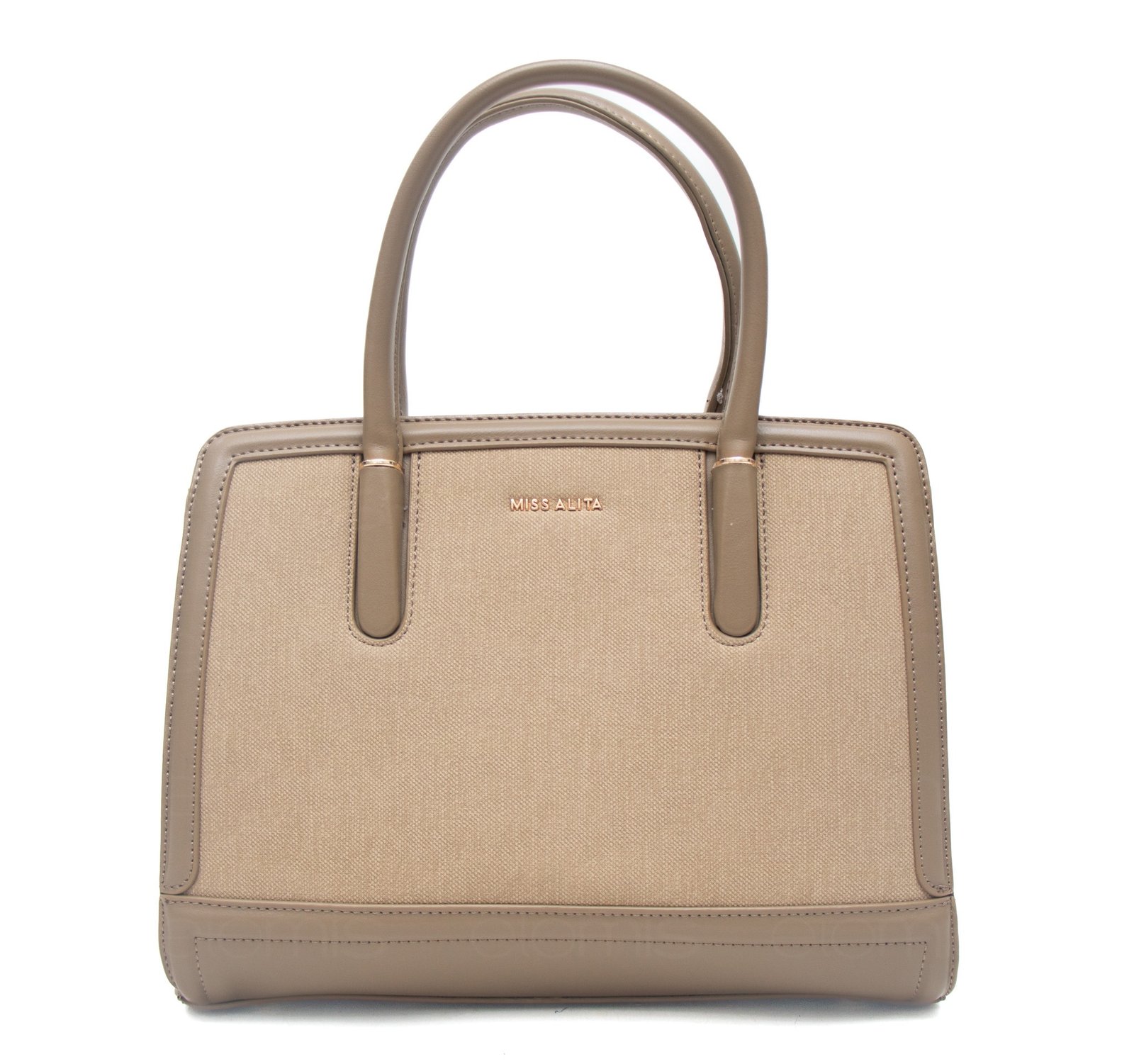 Sac à main " Miss Alita " à triple compartiments - Taupe – Image 5