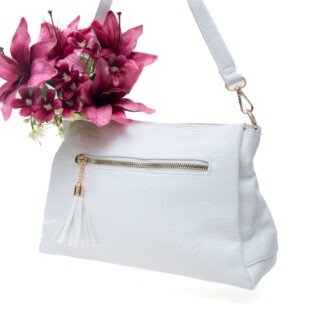 Alternative view of Sac bandoulière " Marina Rylan " à triple compartiments interne - Blanc