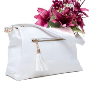 Sac bandoulière " Marina Rylan " à triple compartiments interne - Blanc