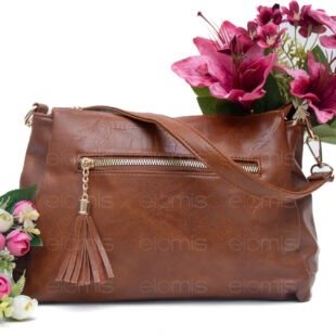 Sac bandoulière " Marina Rylan " à triple compartiments interne - Marron