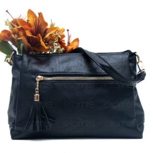 Sac bandoulière " Marina Rylan " à triple compartiments interne - Noir