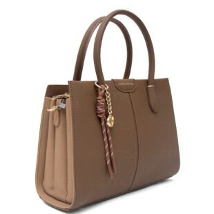 Sac à main " Christina & Olk " à deux ton - Marron / Finitions Taupe