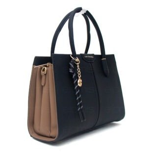 Sac à main " Christina & Olk " à deux ton - Noir / Finitions marron