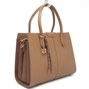 Sac à main " Christina & Olk " à deux ton - Taupe / Finitions marron