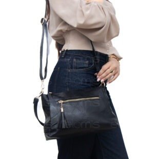 Alternative view of Sac bandoulière " Marina Rylan " à triple compartiments interne - Noir