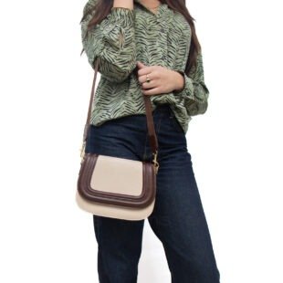 Alternative view of Sac bandoulière Glam - Beige / Marron foncé