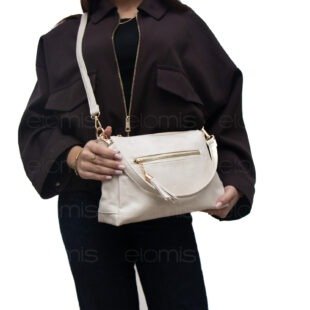 Alternative view of Sac bandoulière " Marina Rylan " à triple compartiments interne - Beige