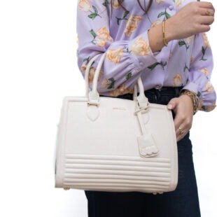 Alternative view of Sac à main " Miss Alita " à triple compartiments - Blanc cassé
