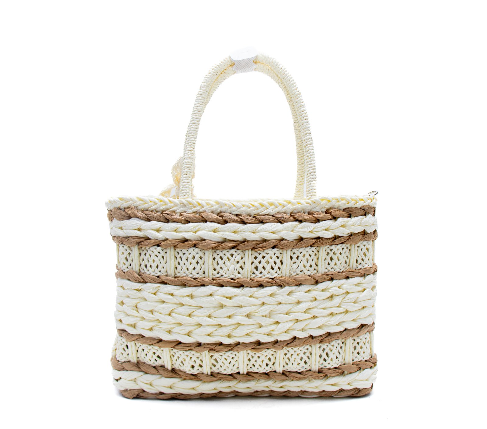 Sac à main effet liège avec foulard en dentèle - Blanc – Image 6