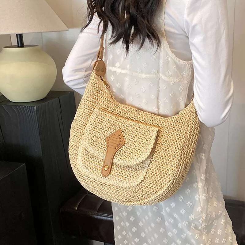 Sac bandoulière effet liège avec poche avant - Beige clair / Finitions Marron – Image 4