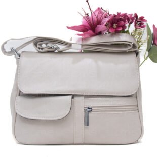 Sac bandoulière à 6 compartiments - Beige