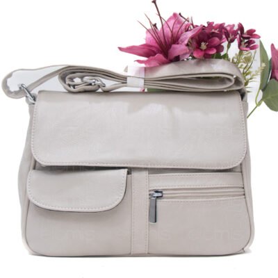 Sac bandoulière à 6 compartiments - Beige