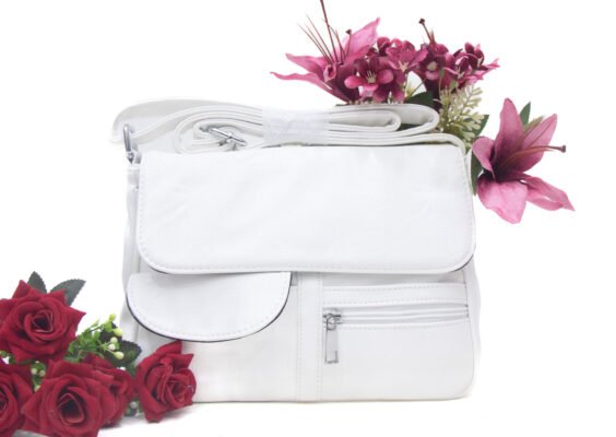 Sac bandoulière à 6 compartiments - Blanc
