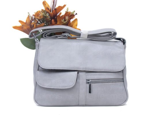 Sac bandoulière à 6 compartiments - Gris