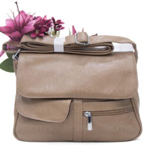 Sac bandoulière à 6 compartiments - Taupe