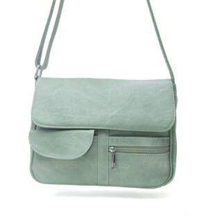 Alternative view of Sac bandoulière à 6 compartiments - Vert pastel