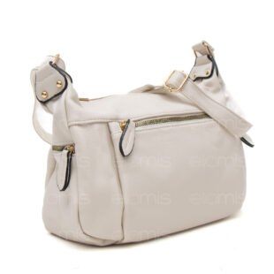Sac bandoulière triple compartiments - Beige