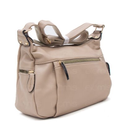 Sac bandoulière triple compartiments - Taupe