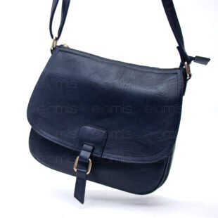 Alternative view of Sac bandoulière "Détails Doré"  effet vintage avec boucle - Bleu foncé
