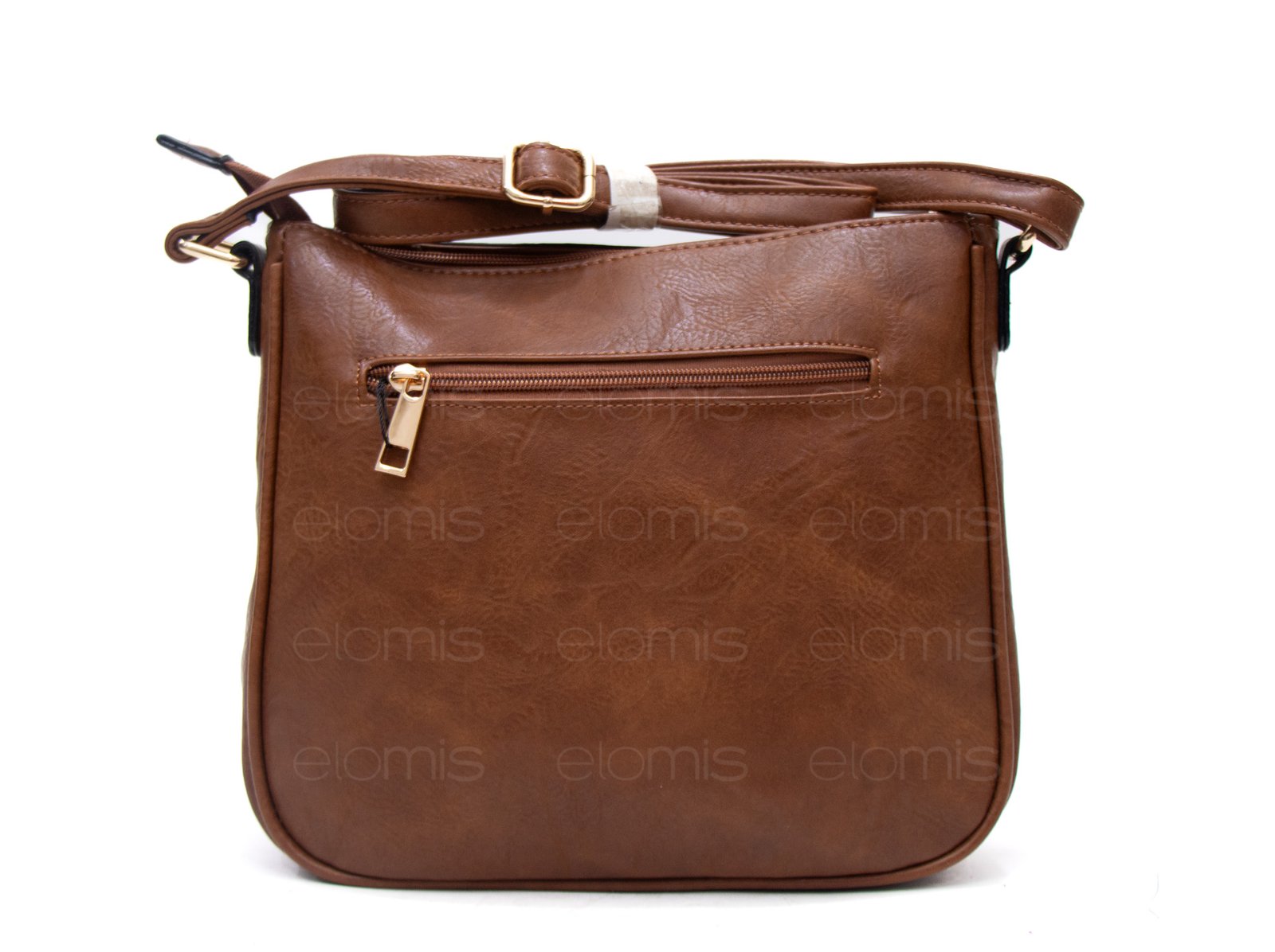 Sac bandoulière "Détails Doré" effet vintage avec boucle - Marron – Image 5