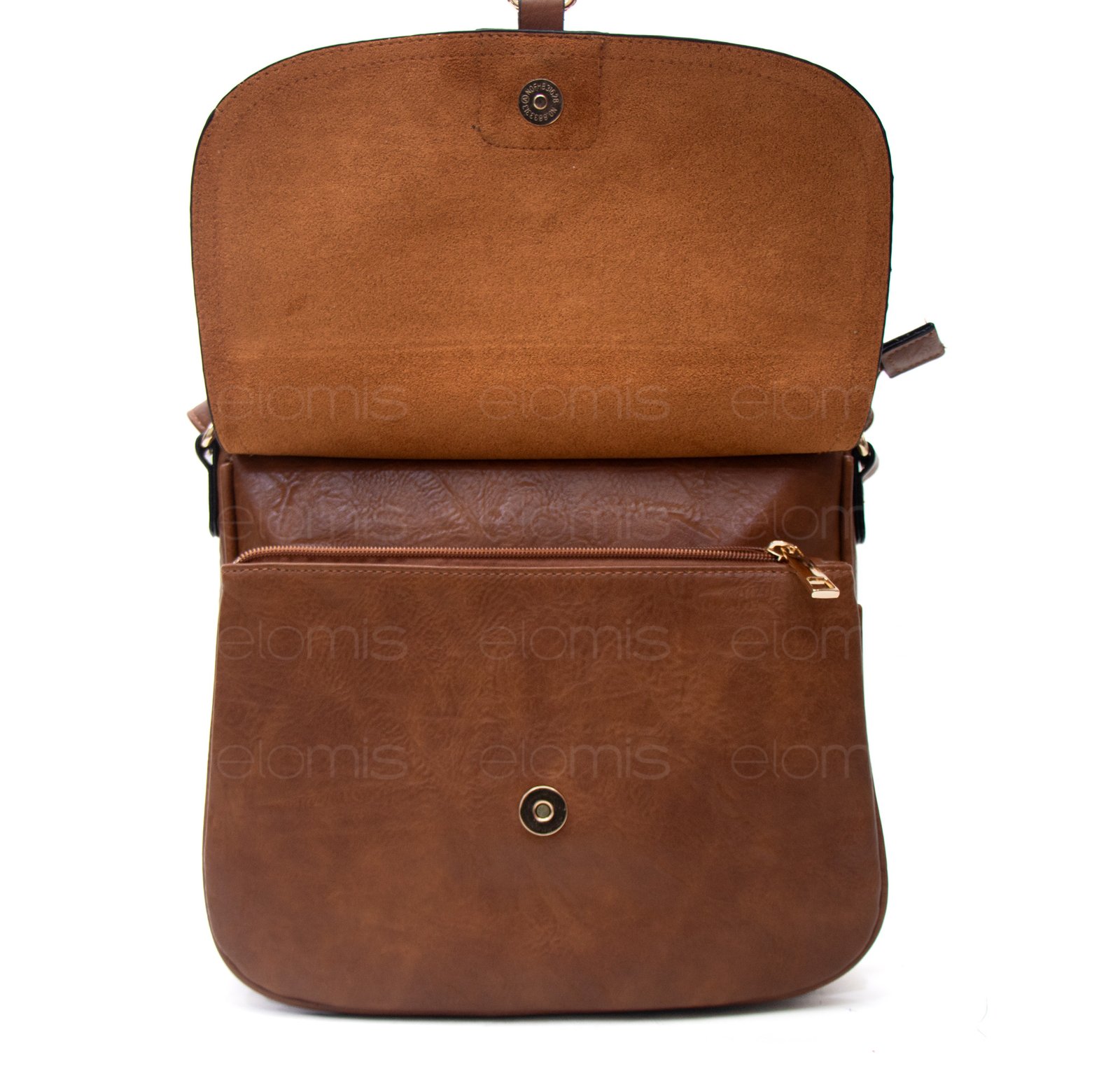 Sac bandoulière "Détails Doré" effet vintage avec boucle - Marron – Image 6