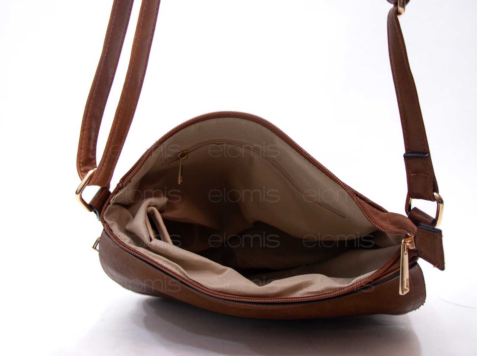 Sac bandoulière "Détails Doré" effet vintage avec boucle - Marron – Image 8