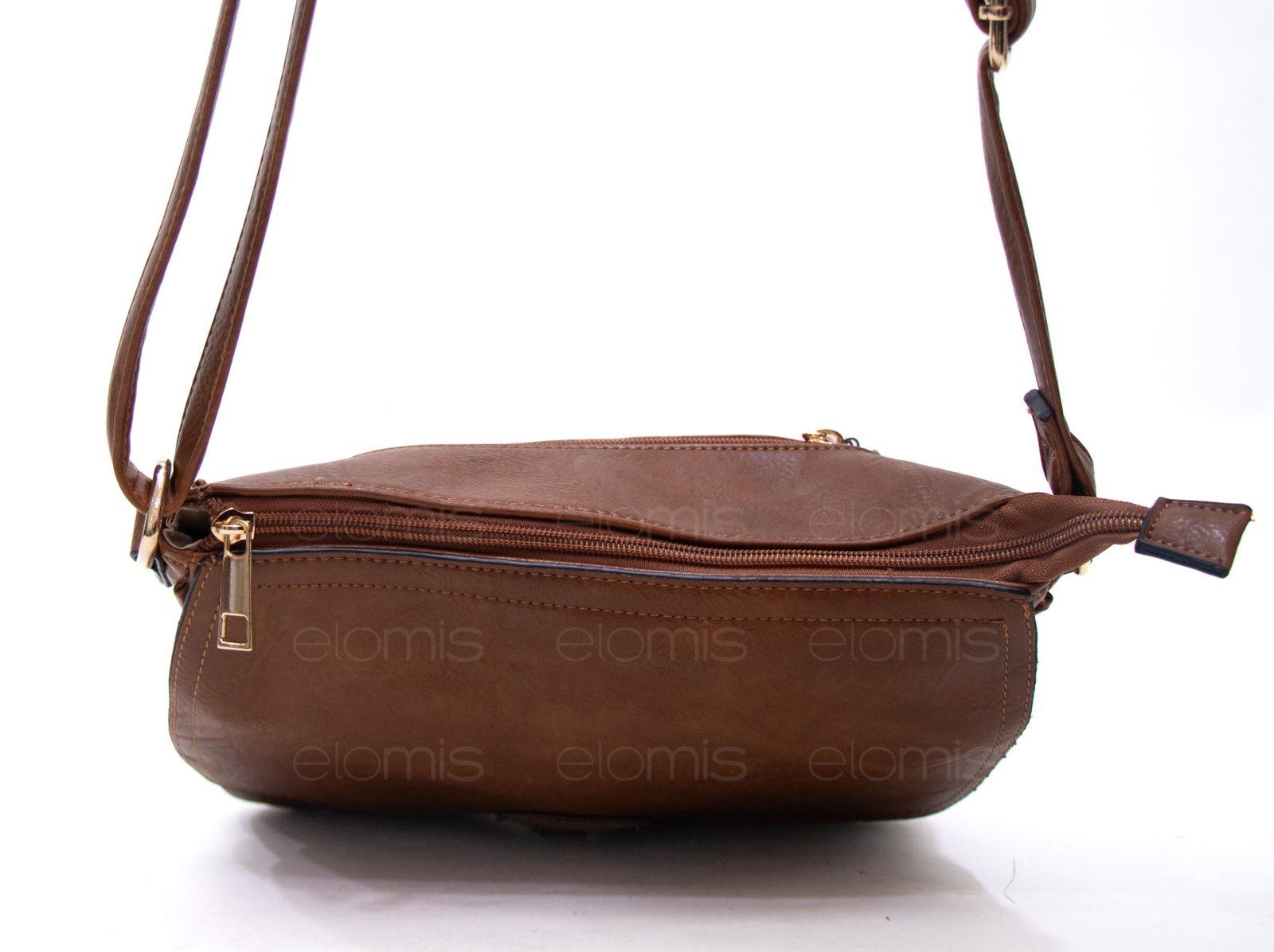 Sac bandoulière "Détails Doré" effet vintage avec boucle - Marron – Image 7