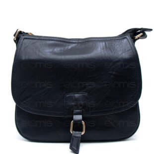 Alternative view of Sac bandoulière "Détails Doré"  effet vintage avec boucle - Noir