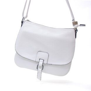Alternative view of Sac bandoulière "Détails Argenté"  effet vintage avec boucle - Blanc