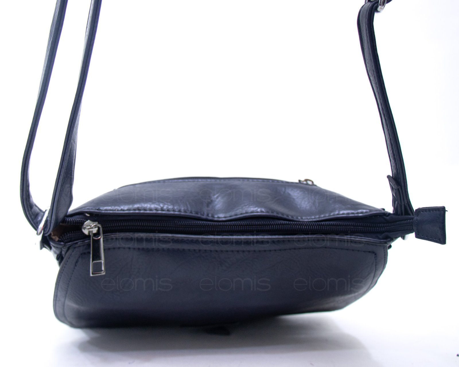 Sac bandoulière "Détails Argenté" effet vintage avec boucle - Bleu foncé – Image 5