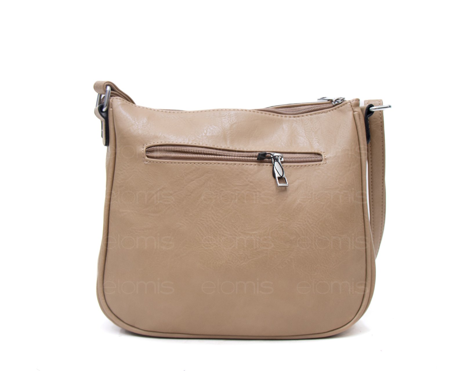 Sac bandoulière "Détails Argenté" effet vintage avec boucle - Taupe – Image 8
