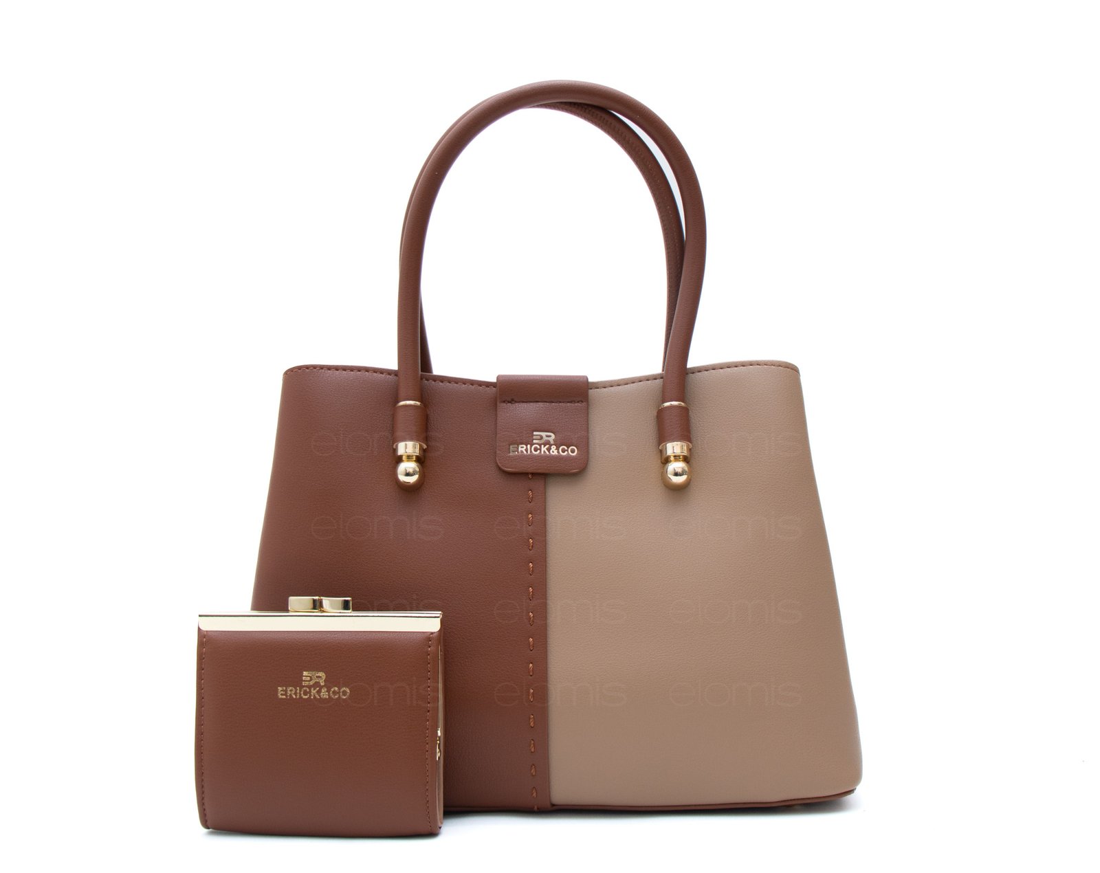 Sac à main bicolore + Porte-monnaie – Image 6