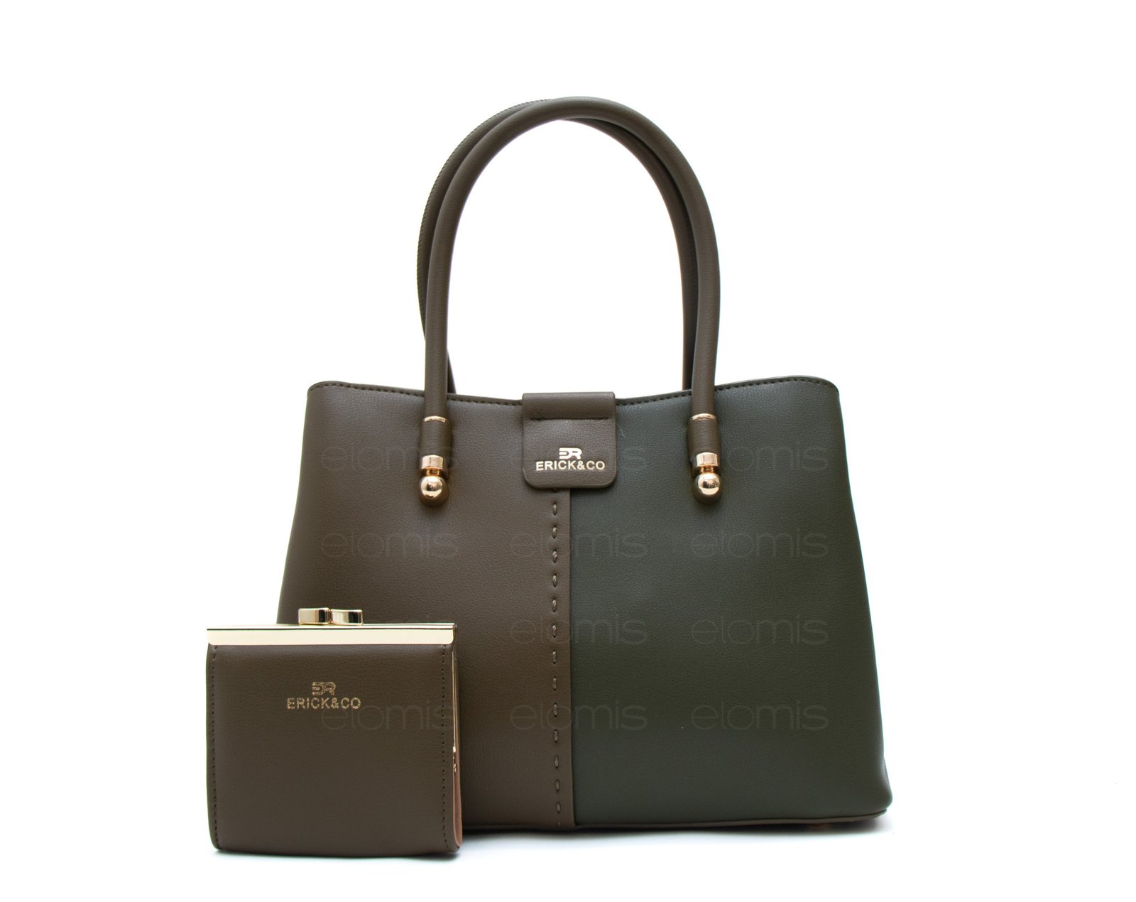 Sac à main bicolore + Porte-monnaie – Image 2