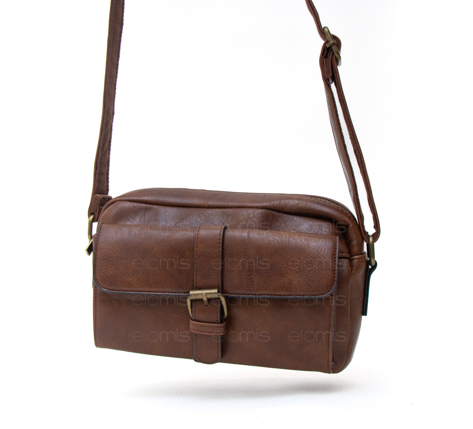 sac bandoulière à 3 compartiments vintage avec boucle – Image 2